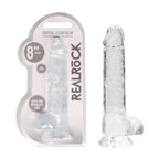 REALROCK Crystal Clear 8 Inch Realistic Dildo with Balls – Body-Safe TPE Dildo > Dildos > Realistic Dildos