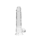 REALROCK Crystal Clear 8 Inch Realistic Dildo with Balls – Body-Safe TPE Dildo > Dildos > Realistic Dildos