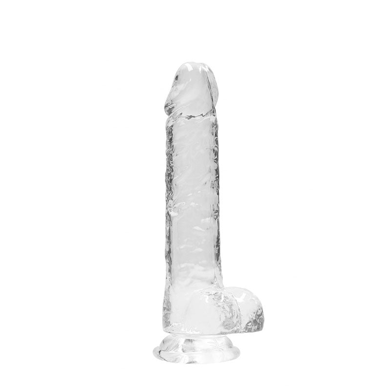 REALROCK Crystal Clear 8 Inch Realistic Dildo with Balls – Body-Safe TPE Dildo > Dildos > Realistic Dildos