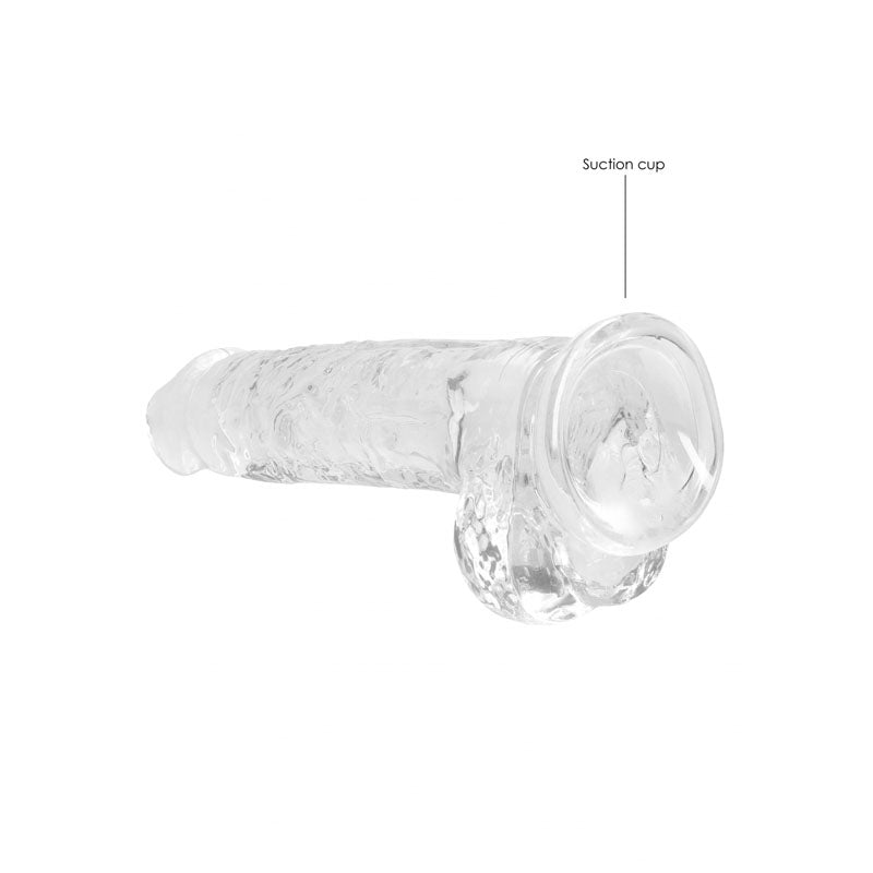 REALROCK Crystal Clear 8 Inch Realistic Dildo with Balls – Body-Safe TPE Dildo > Dildos > Realistic Dildos