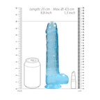 RealRock Crystal Clear 9 Inch Body-Safe Phthalate-Free Skin Safe Rubber Realistic Dildo With Balls > Dildos > Realistic Dildos