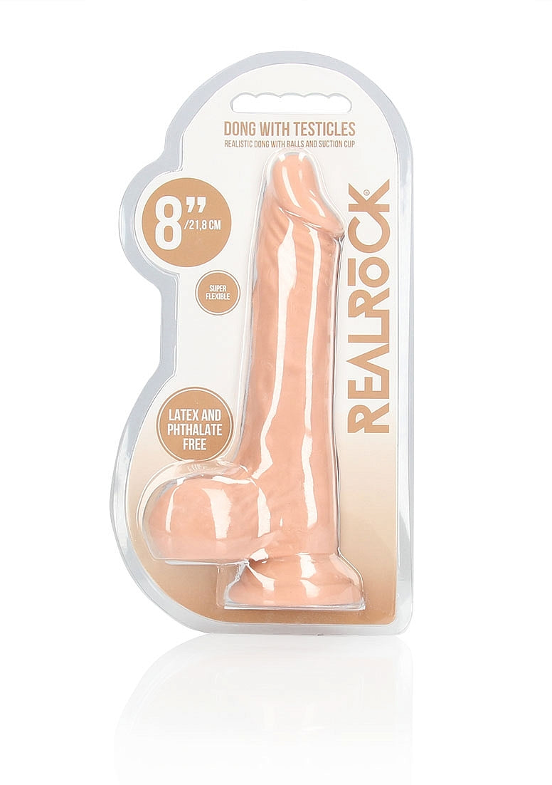 RealRock 8 Inch Flesh Pink Realistic Dildo With Testicles Default Title > Realistic Dildos and Vibes > Realistic Dildos