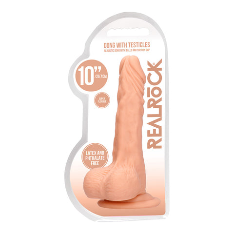 RealRock 10 Inch Realistic Dong With Testicles Flesh > Realistic Dildos and Vibes > Realistic Dildos