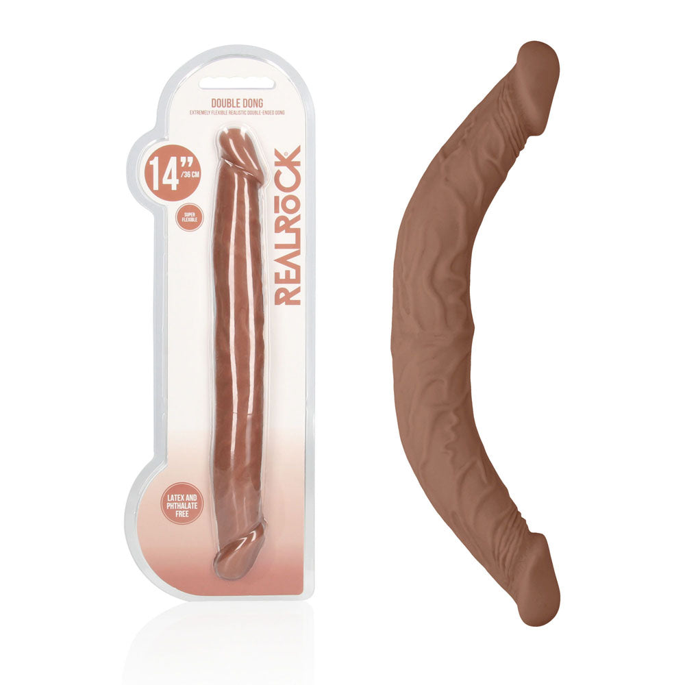 RealRock 14 Inch Double Dildo – Lifelike Phthalate-Free Double Dong Tan > Dildos > Double Dildos