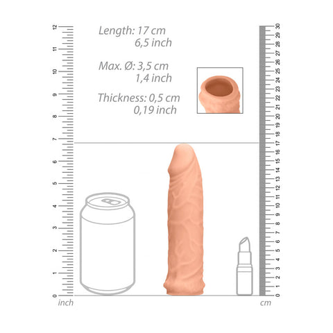 Realrock 6 Inch Realistic Penis Sleeve 15.2 cm Penis Extension Sleeve SLEEVES