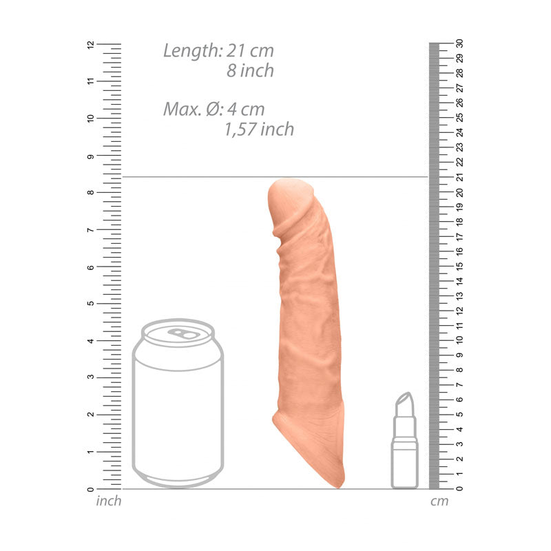 REALROCK 8'' Realistic Penis Extender 20.3 cm Extension Sleeve SLEEVES
