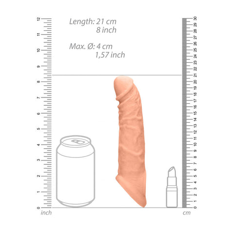REALROCK 8'' Realistic Penis Extender 20.3 cm Extension Sleeve SLEEVES
