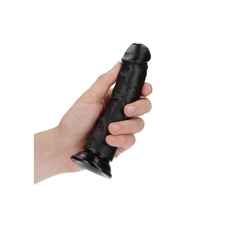 RealRock Realistic Curved Dildo with Suction Cup 6 Inch Black
