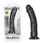 REALROCK Realistic Curved Dildo with Suction Cup – 18 cm Insertable Length Dildo Black > Dildos > Realistic Dildos