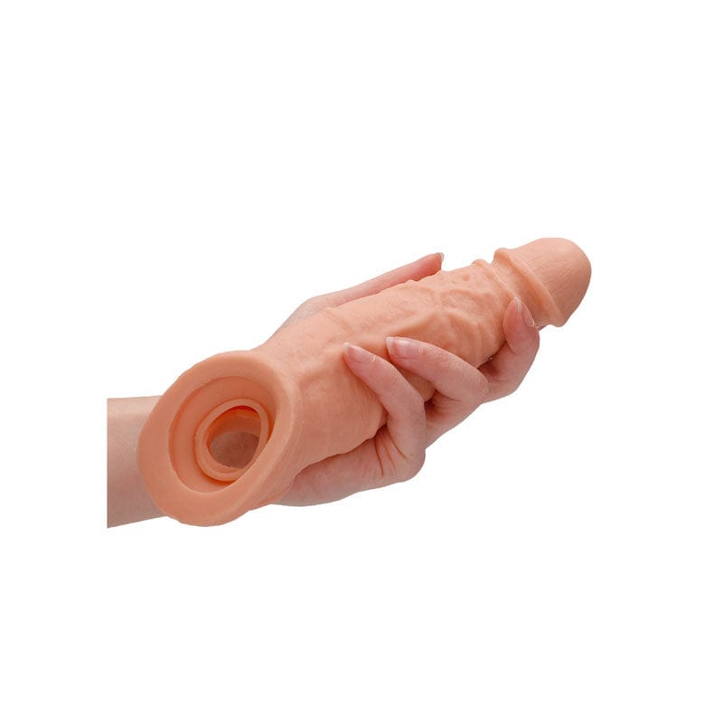 REALROCK 9'' Realistic Penis Extender with Rings 22.9 cm Sleeve > Sex Toys For Men > Penis Sleeves