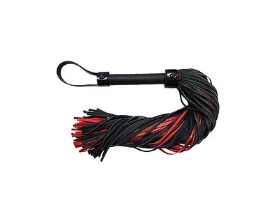 Rouge Garments Luxury Burgundy Croc Leather Flogger Whip Secondary image