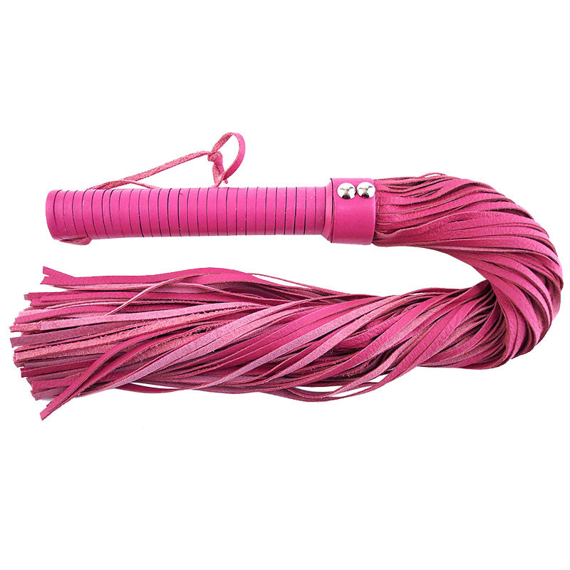Rouge Garments Large Pink Leather Flogger – Stylish Leather Flogger Default Title > Bondage Gear > Whips