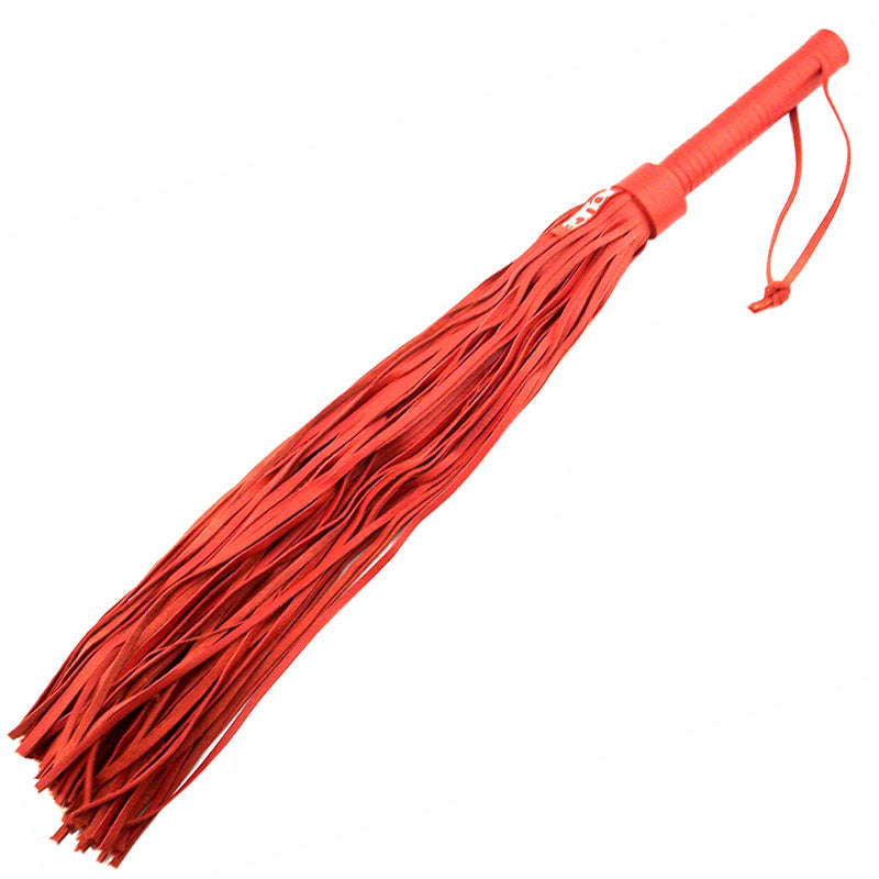 Rouge Garments Large Red Leather Flogger 27 Inch For Two Default Title > Bondage Gear > Whips