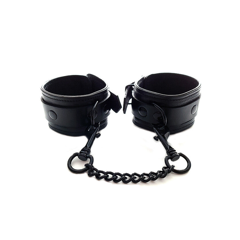 Rouge Garments Leather Black Wrist Cuffs For Bondage Default Title > Bondage Gear > Handcuffs