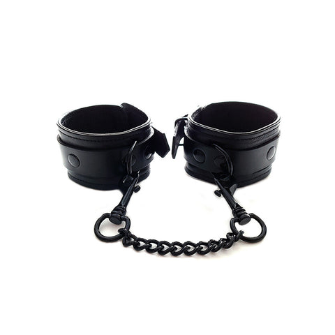 Rouge Garments Leather Black Wrist Cuffs For Bondage Default Title > Bondage Gear > Handcuffs