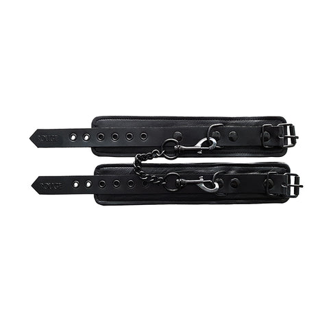 Rouge Garments Leather Black Wrist Cuffs For Bondage > Bondage Gear > Handcuffs