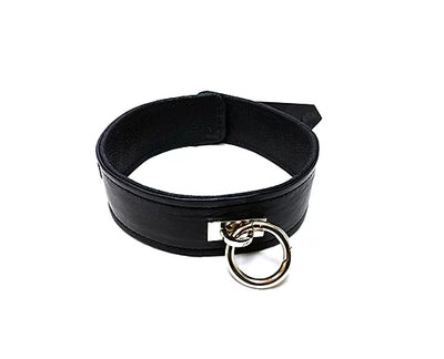 Rouge Garments Plain Black Leather Collar For Adults Default Title > Bondage Gear > Collars