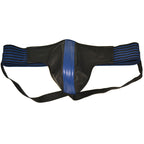 Rouge Garments Black and Blue Leather Jockstrap – Sporty Male Leather Jockstrap > Clothes > Mens Briefs