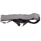 Rouge Garments Sporty Leather Jock (Black and White) – Leather Male Jockstrap > Clothes > Jockstraps