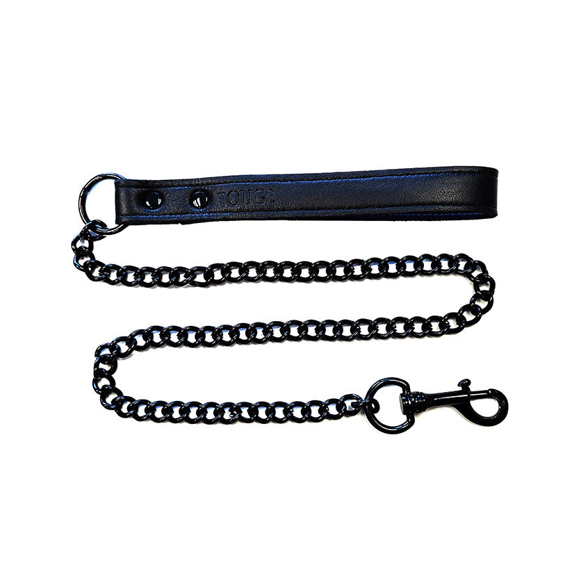 Rouge Garments Plain Black Leather Lead For Adults Style