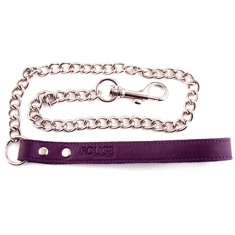Rouge Garments Leather Lead with Metal Chain – Firm Leather Restraint Default Title > Bondage Gear > Collars & Leashes
