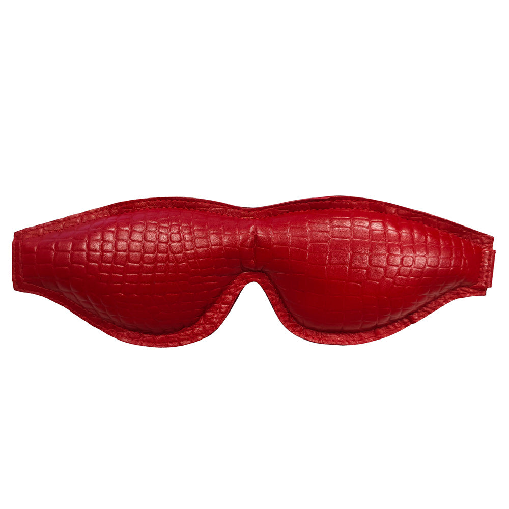 Rouge Garments Leather Croc Print Padded Burgundy Blindfold Default Title Blindfold