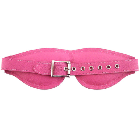 Rouge Garments Large Pink Padded Leather Eye Blindfold Blindfold