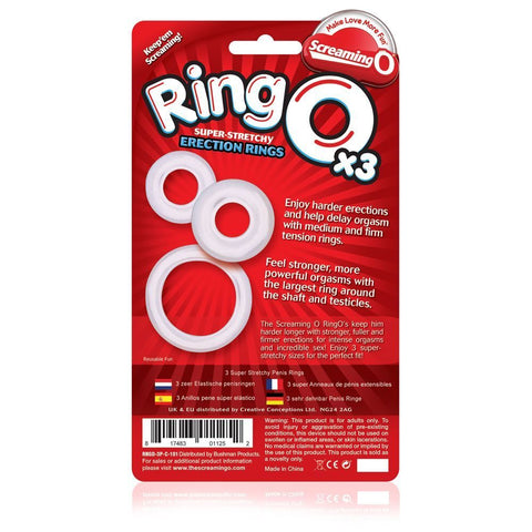 Screaming O RingO x3 Clear Cock Rings COCK RING Set