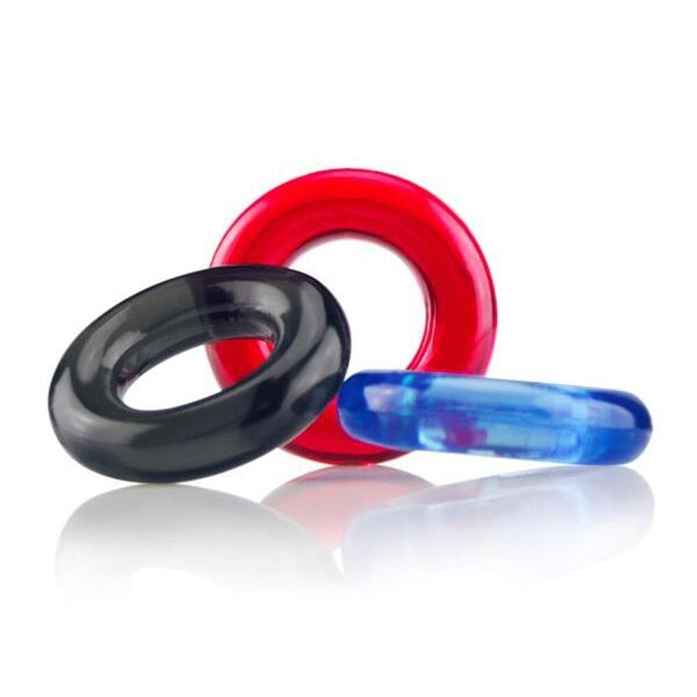 Screaming O RingO Silicone Cock Ring For Lasting Firmness Blue COCK RING Set