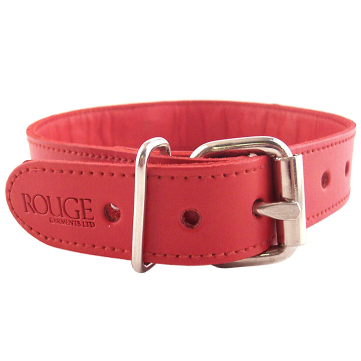 Rouge Garments Red Studded Collar – Adjustable Leather Collar > Bondage Gear > Collars