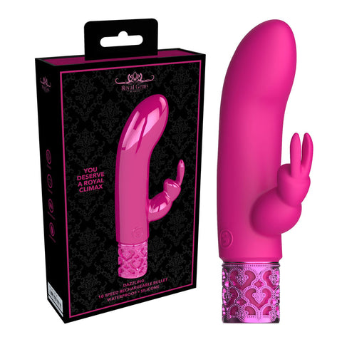 ROYAL GEMS Dazzling 12 cm Silicone Rechargeable Bullet Pleasure Pink BULLETS