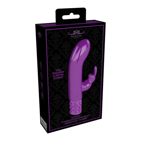 Royal Gems Dazzling Rechargeable Rabbit Bullet Purple VIBRATORS-RABBIT