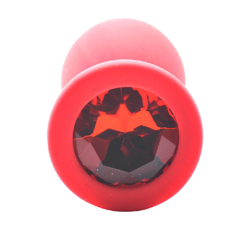 Large Red Jewelled Silicone Butt Plug – Firm Large Butt Plug > Anal Range > Jewel Butt Plugs