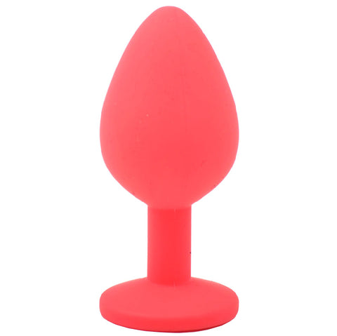 Medium Red Jewelled Silicone Butt Plug > Anal Range > Jewel Butt Plugs