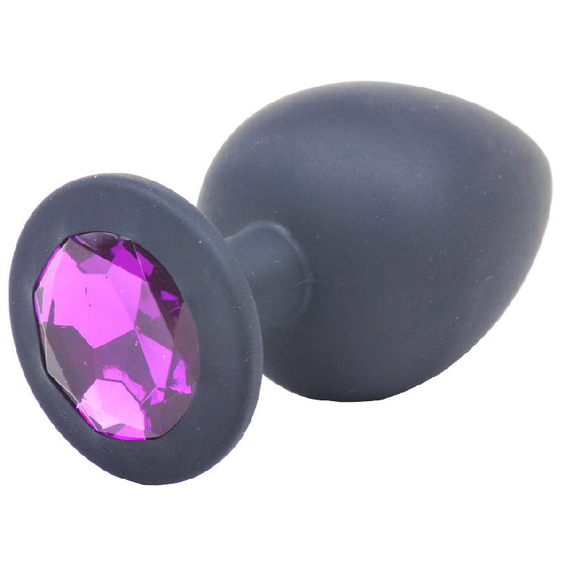 Large Black Jewelled Silicone Butt Plug – Firm Large Plug Default Title > Anal Range > Jewel Butt Plugs