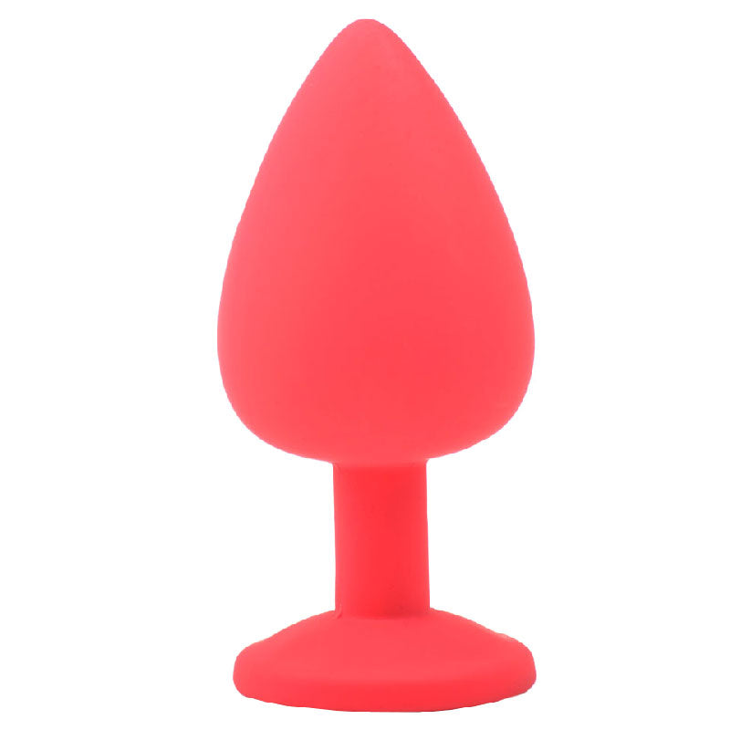 Red Silicone Large Anal Plug with Red Diamond > Anal Range > Jewel Butt Plugs