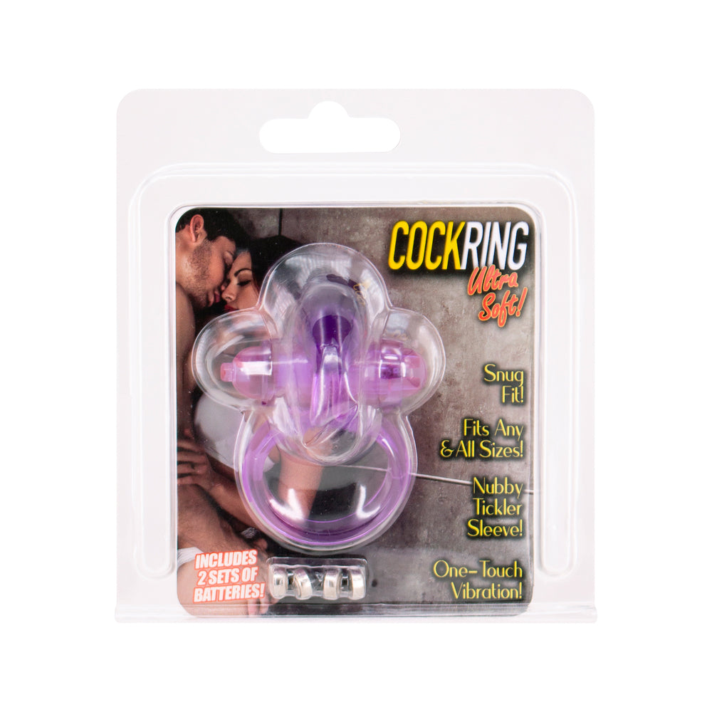 Rabbit Ultra Soft Vibrating Silicone Cock Ring Purple > Sex Toys For Men > Love Ring Vibrators