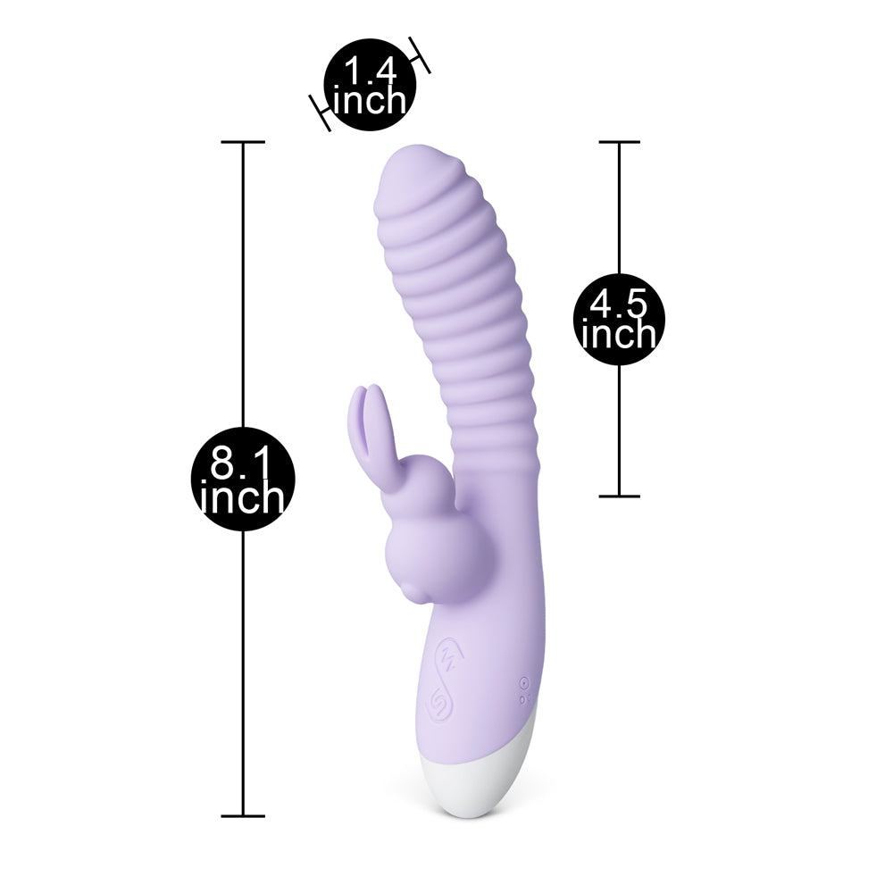 Rechargeable 12 Speed Purple Silicone Rabbit Vibrator VIBRATORS-RABBIT