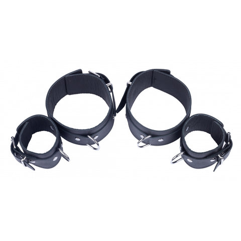 Red Leather Arm To Forearm Restraint Cuffs With Buckles > Bondage Gear > Handcuffs