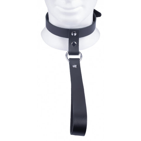 Red Leather Collar With Short Leash For Intimate Play > Bondage Gear > Collars