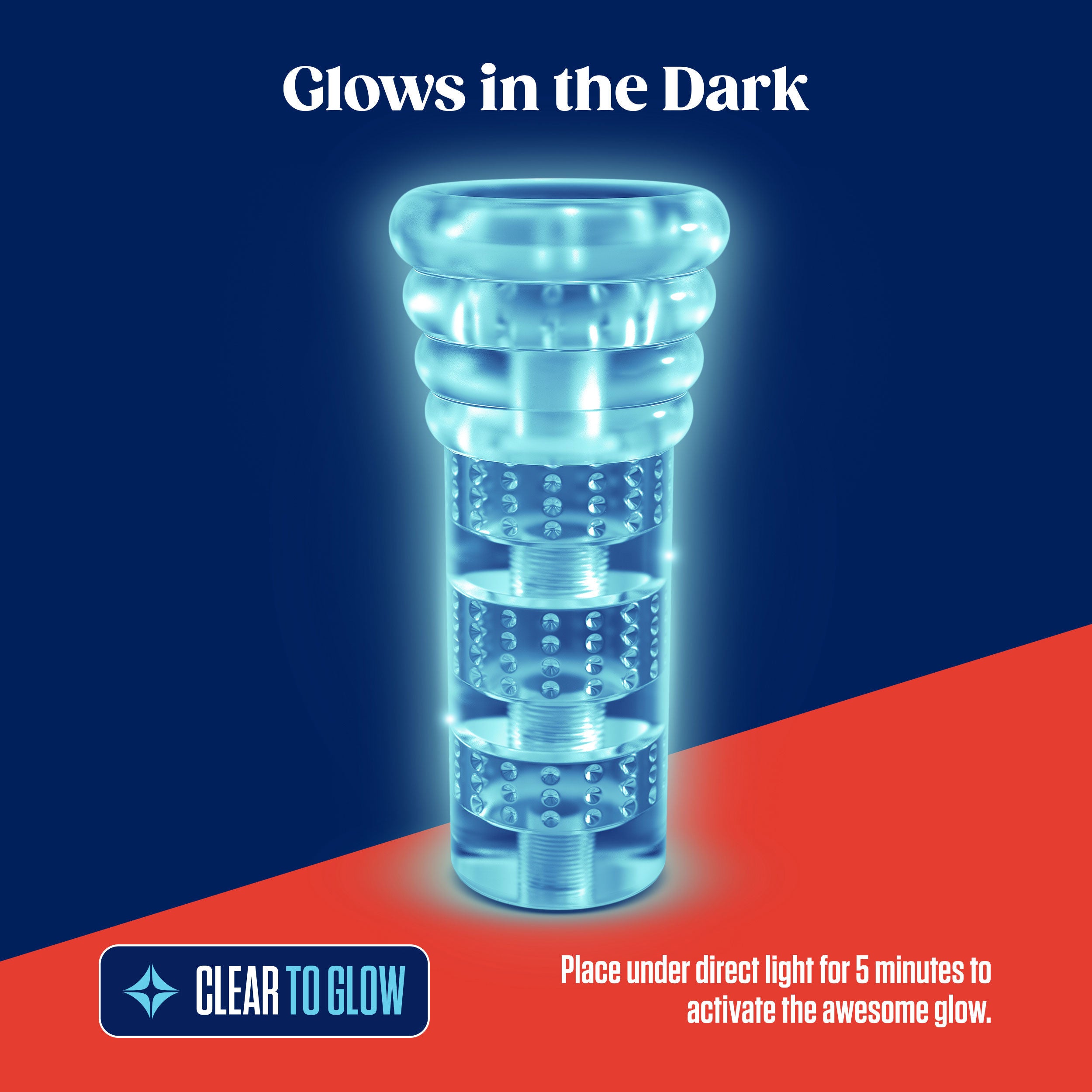 Rize Luz Clear Glow in the Dark Self-Lubricating Stroker Strokers - Manual