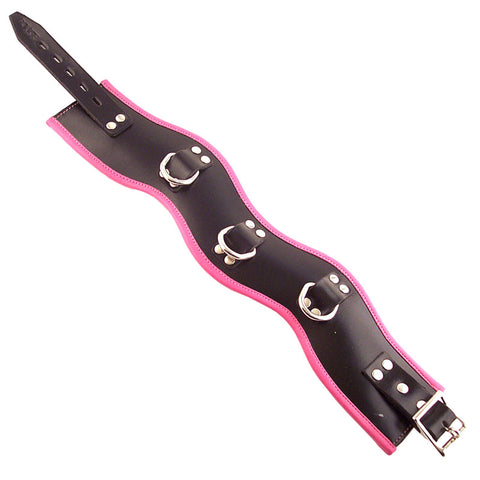 Rouge Garments Black Pink Leather Padded Posture Collar Default Title > Bondage Gear > Collars