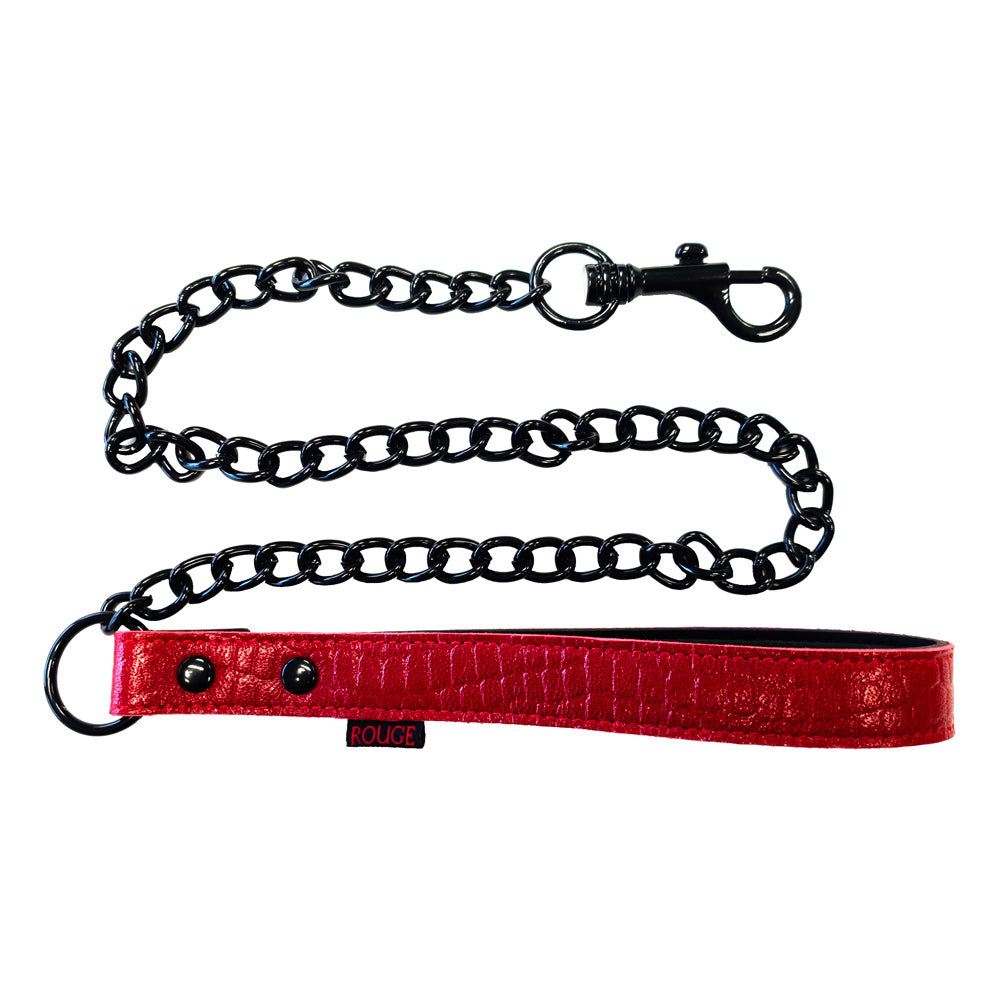 Rouge Garments Burgundy Croc Leather Adjustable Lead Leash Default Title > Bondage Gear > Restraints