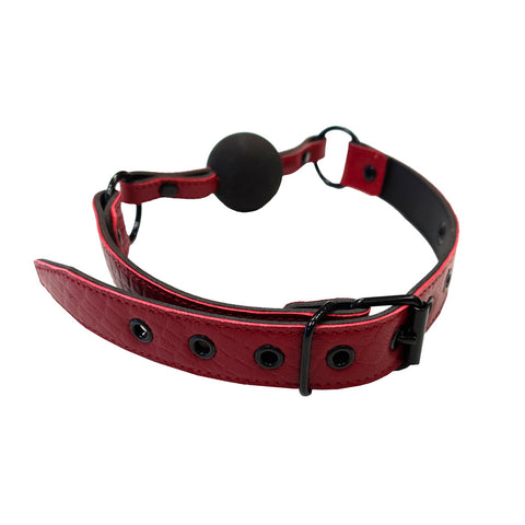 Rouge Garments Burgundy Croc Print Leather Ball Gag > Bondage Gear > Gags and Bits