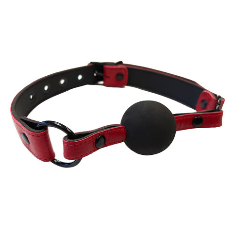 Rouge Garments Burgundy Croc Print Leather Ball Gag > Bondage Gear > Gags and Bits