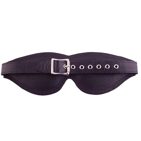Rouge Garments Large Padded Leather Blindfold Black Blindfold