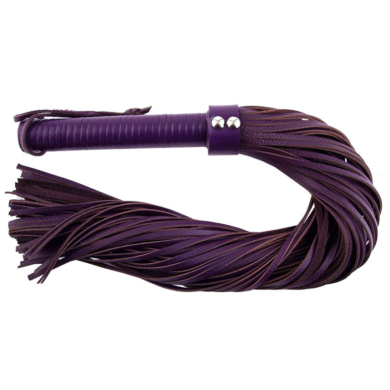 Rouge Garments Large Purple Leather Flogger Default Title > Bondage Gear > Whips