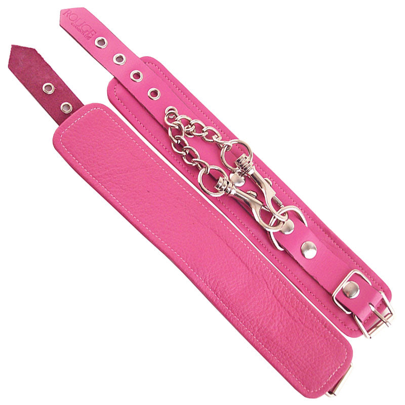 Rouge Garments Pink Wrist Cuffs Couples With Soft Lining Default Title > Bondage Gear > Restraints