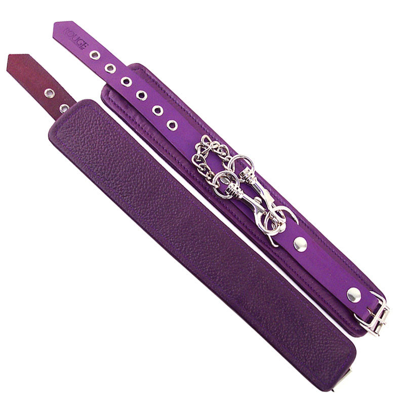 Rouge Garments Purple Leather Wrist Cuffs For Bondage Default Title > Bondage Gear > Restraints