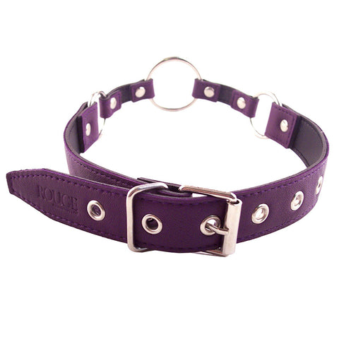 Rouge Garments Purple O Ring Gag Leather Bondage Adjustable > Bondage Gear > Gags and Bits